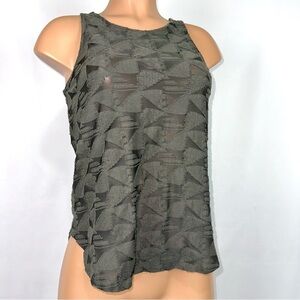 Susina Casual Fit Olive Green Semi Sheer Tank Top by Nordstrom Women’s Size XS